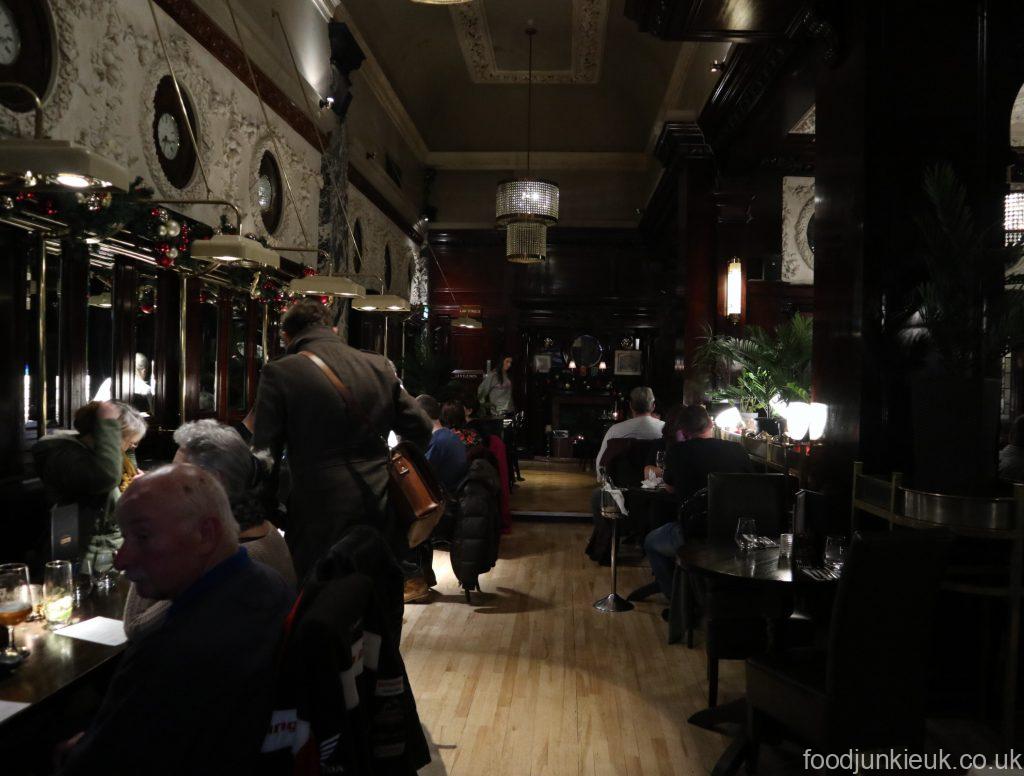 Dining area at classic British Brown restaurant