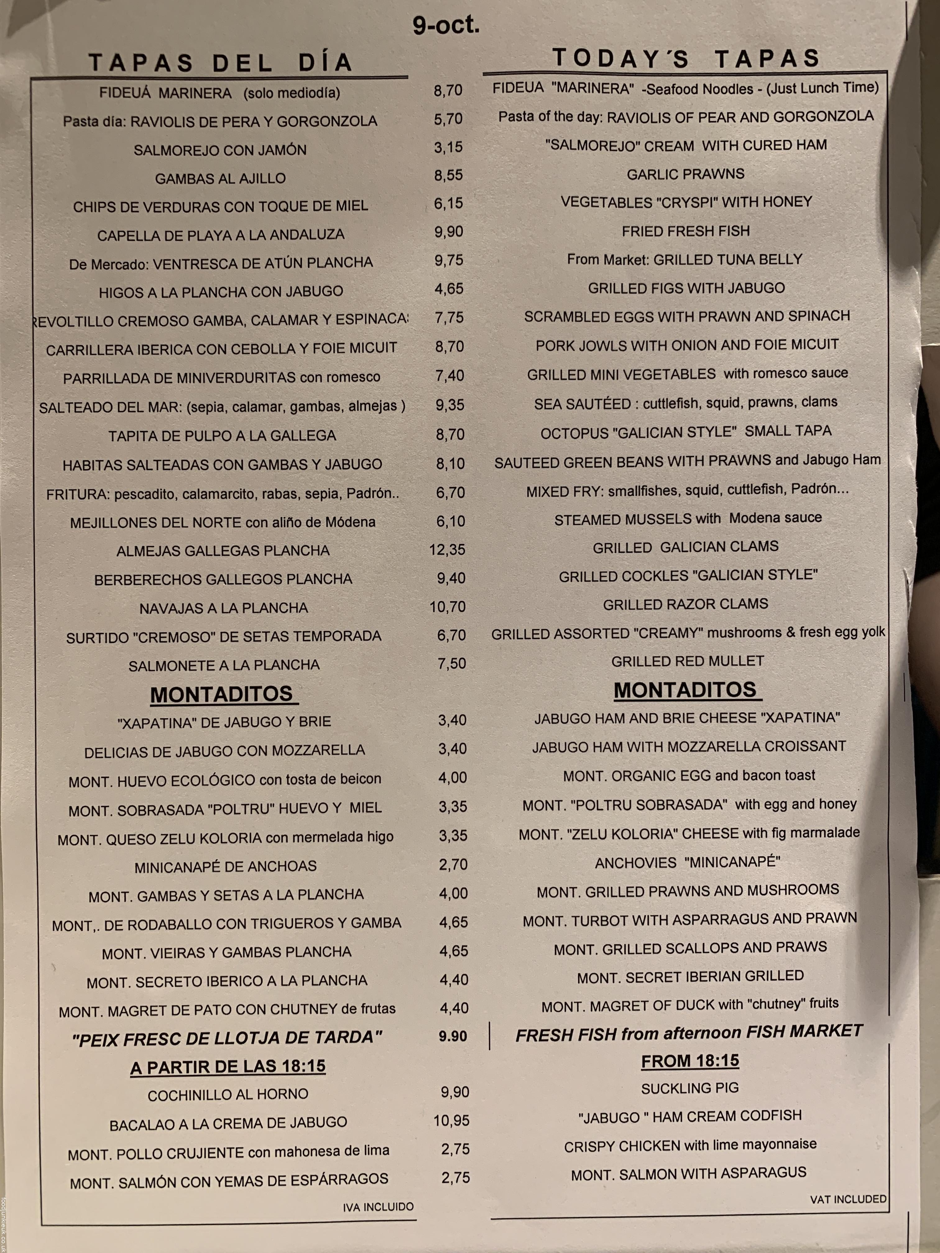 Popular Tapas Bar in Barcelona Vinitus Food Junkie UK